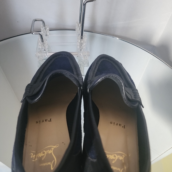 Christian Louboutin Navy Blue Suede Loafers.100% AuthenticSize 36.5. - Picture 6 of 12